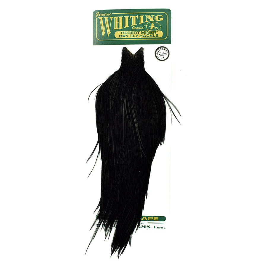 Whiting Hebert Miner Dry Fly Hackle Cape - Black