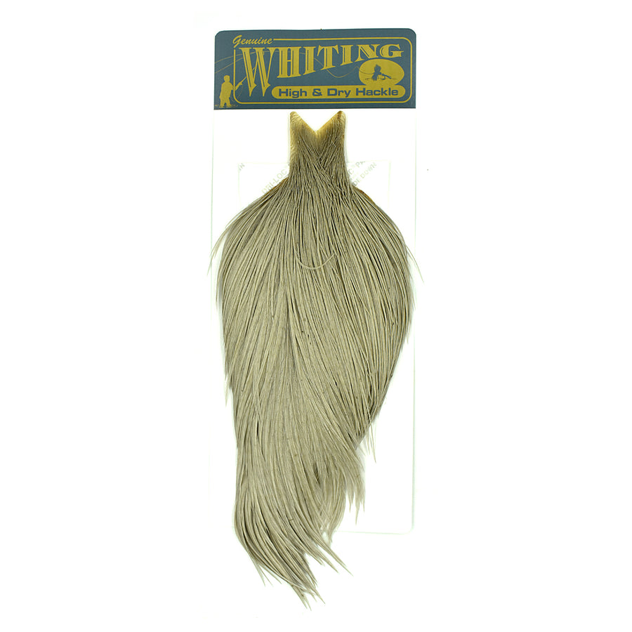 Whiting High & Dry Hackle Cape - White dyed Light Dun