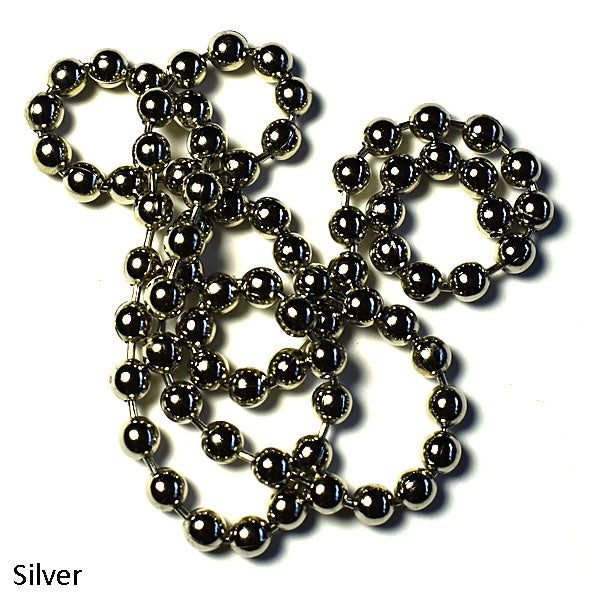 Hareline Bead Chain Eyes - Silver - Medium